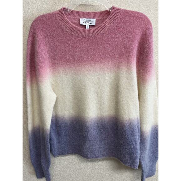 & Other Stories color block Sweater Alpaca Wool Blend Size M Pink Blue Cream - Picture 11 of 11